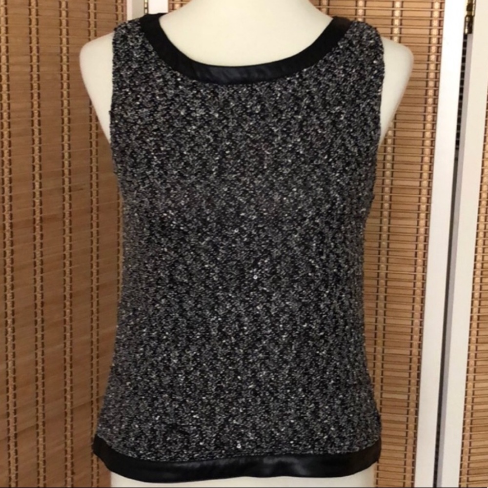 Willow & Clay Sleeveless Mesh Faux Leather Top S
